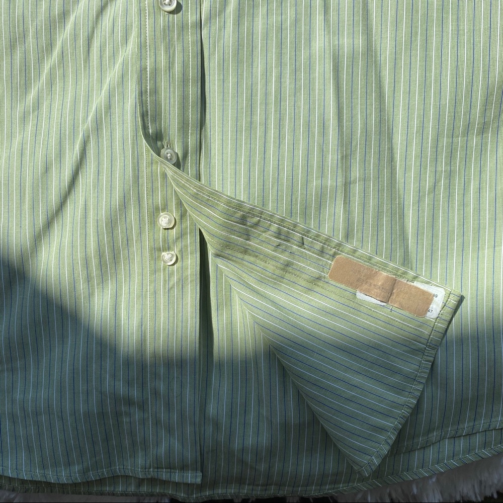 BROOKS BROTHERS Green Striped Button Up Shirt 15.5 - Picture 5 of 12